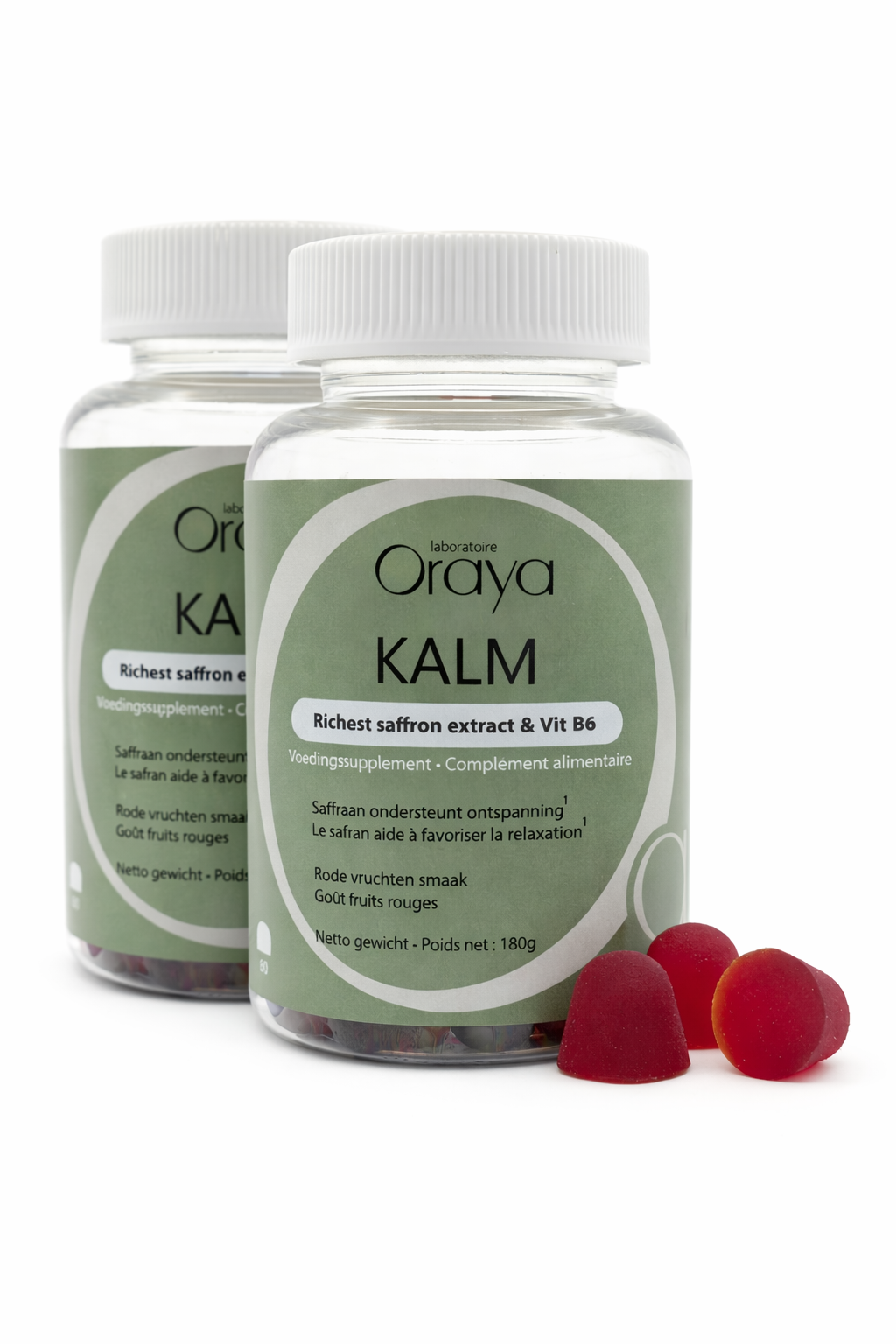 Oraya_2pots Gummies anti-stress au safran (2 mois) – Image 1